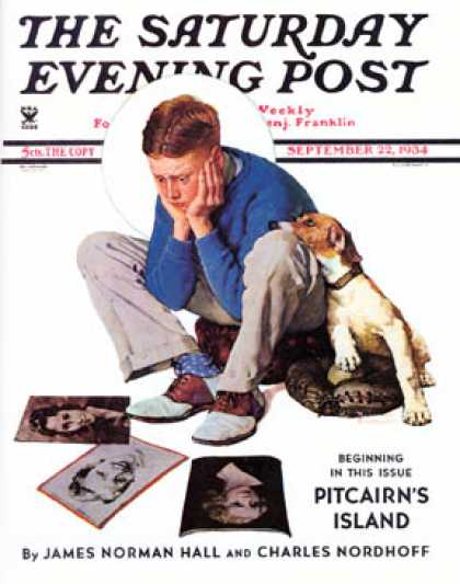 Saturday Evening Post - 1934-09-22: "Boy Gazing at Cover Girls" (Norman Rockwell)