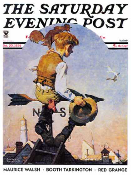 Saturday Evening Post - 1934-10-20: "On Top of the World" (Norman Rockwell)