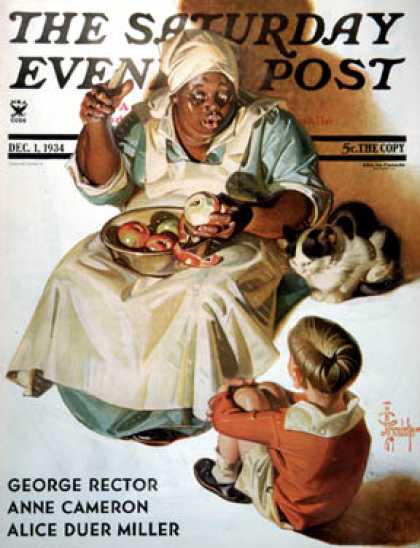 Saturday Evening Post - 1934-12-01: Cooking up a Story (J.C. Leyendecker)