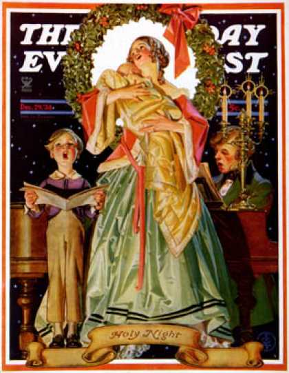 Saturday Evening Post - 1934-12-29: Victorian Family at Christmas (J.C. Leyendecker)