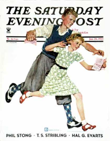 Saturday Evening Post - 1935-01-26: Love Letter (Douglas Crockwell)