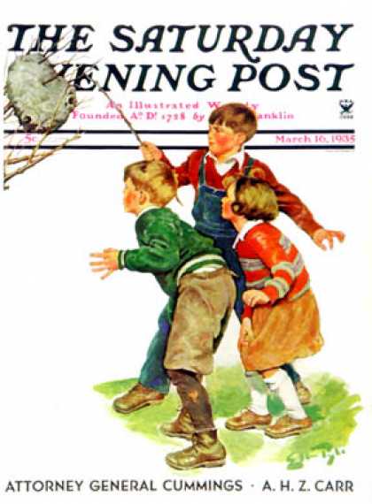 Saturday Evening Post - 1935-03-16: Children and Hornets Nest (Ellen Pyle)