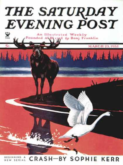 Saturday Evening Post - 1935-03-23: Moose and White Goose (Jacob Bates Abbott)