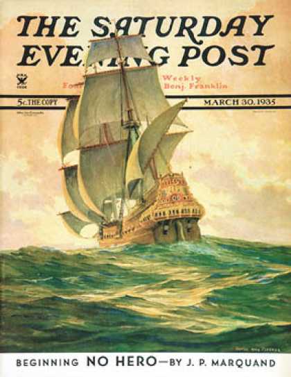 Saturday Evening Post - 1935-03-30: Spanish Galleon (Anton Otto Fischer)