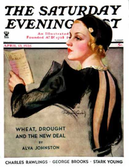 Saturday Evening Post - 1935-04-13: Woman at the Theater (Bradshaw Crandall)