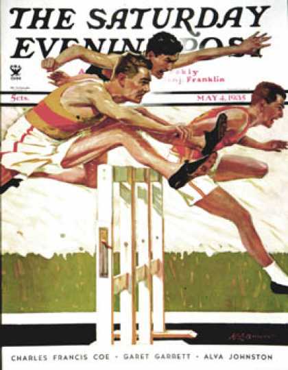 Saturday Evening Post - 1935-05-04: Hurdlers (Maurice Bower)