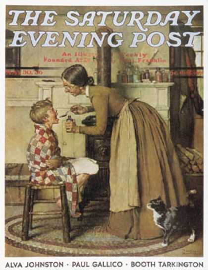 Saturday Evening Post - 1936-05-30: "Medicine Giver" "Take Your   Medicine" (Norman Rockwell)
