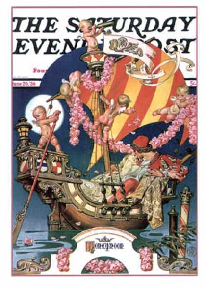 Saturday Evening Post - 1936-06-20: Fantasy Honeymoon (J.C. Leyendecker)