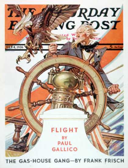 Saturday Evening Post - 1936-07-04: Uncle Sam at the Helm (J.C. Leyendecker)
