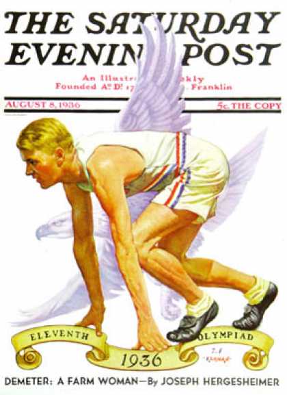 Saturday Evening Post - 1936-08-08: Eleventh Olympiad (J.F. Kernan)