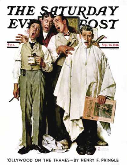 Saturday Evening Post - 1936-09-26: "Barbershop Quartet" (Norman Rockwell)