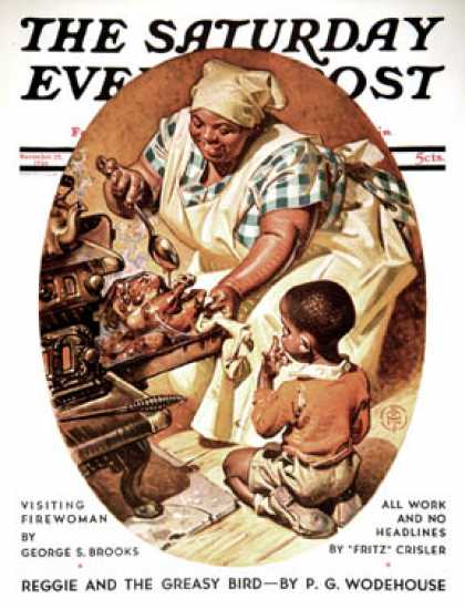 Saturday Evening Post - 1936-11-28: Basting the Turkey (J.C. Leyendecker)
