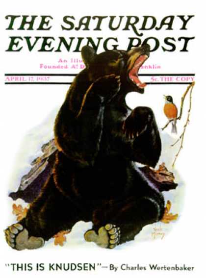 Saturday Evening Post - 1937-04-17: End of Hibernation (Jack Murray)