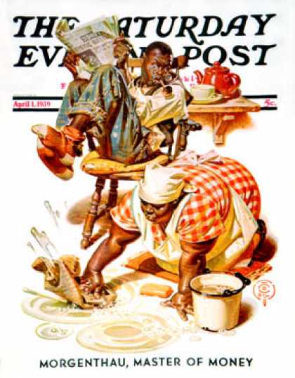Saturday Evening Post - 1939-04-01: Scrubbing the Floor (J.C. Leyendecker)