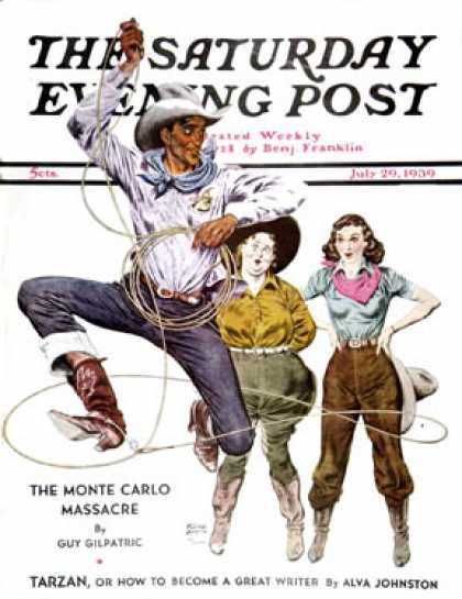 Saturday Evening Post - 1939-07-29: Lasso Tricks (Floyd Davis)