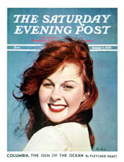 Saturday Evening Post - 1939-10-07: Young Susan Hayward (Ivan Dmitri)