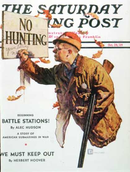 Saturday Evening Post - 1939-10-28: "No Hunting" (Douglas Crockwell)