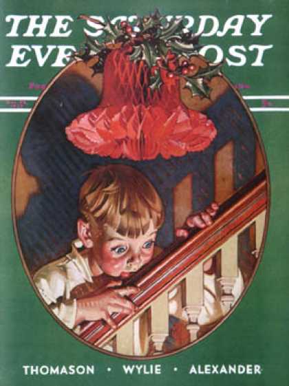 Saturday Evening Post - 1939-12-23: Christmas Peek (J.C. Leyendecker)