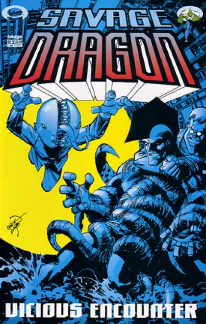 Savage Dragon 113 - Image Comics - Blue Tongue - Teeth - Split Face - Blue Monsters - Erik Larsen