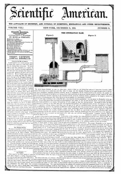 Scientific American - December 11, 1852 (vol. 8, #13)