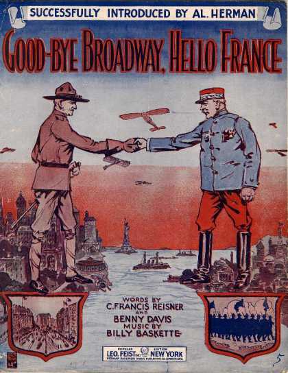 Sheet Music - Good-bye Broadway, hello France; Passing show of 1917