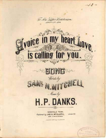 Sheet Music - A voice in my heart, love, is calling for you