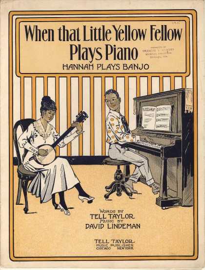Sheet Music - When that little yellow fello plays piano, Hannah playsbanjo