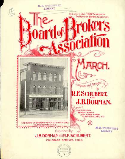 Sheet Music - The Board of Brokers Association march