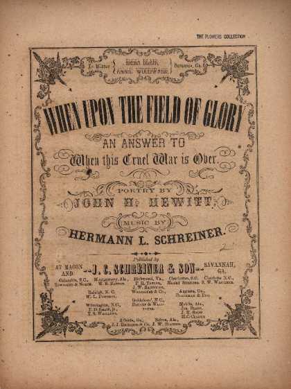 Sheet Music - When upon the field of glory; An answer to When this cruel war is over