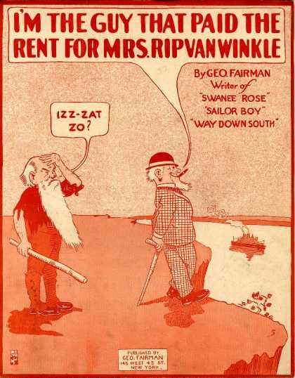 Sheet Music - I'm the guy that paid the rent for Mrs. Rip Van Winkle