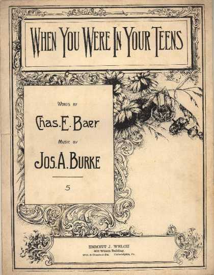 Sheet Music - When you were in your teens