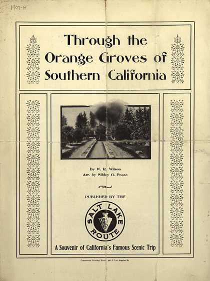 Sheet Music - Through the orange groves of Southern California