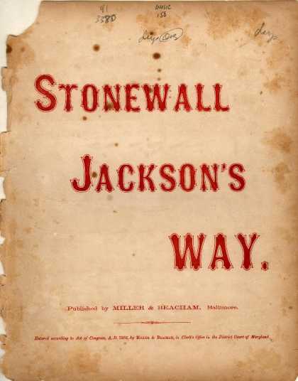 Sheet Music - Stonewall Jackson's way!