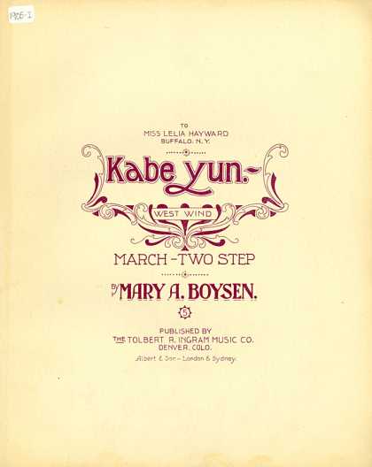 Sheet Music - Kabeyun = West wind