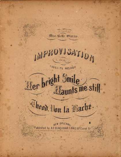 Sheet Music - Improvisation on the favorite melody Her bright smile haunts me still; Op. 503;