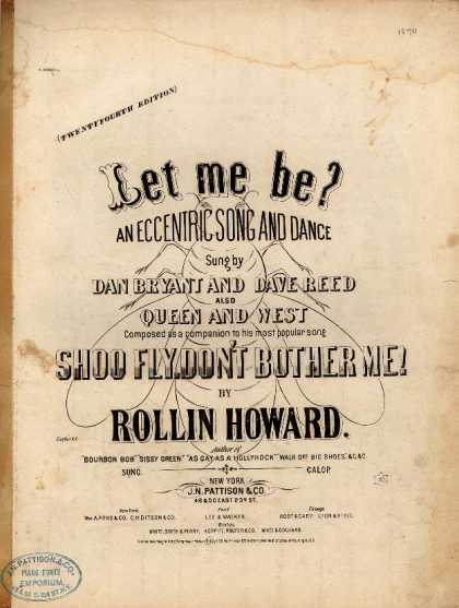 Sheet Music - Let me be?; Eccentric song and dance; Shoo fly, don't bother me (companion to)