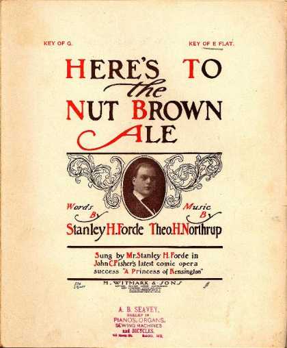 Sheet Music - Here's to the nut brown ale; A princess of Kensington