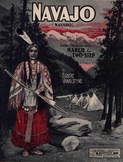 Sheet Music - Navajo; Navaho; Indian characteristic march & two-step