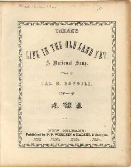 Sheet Music - There's life in the old land yet; National song