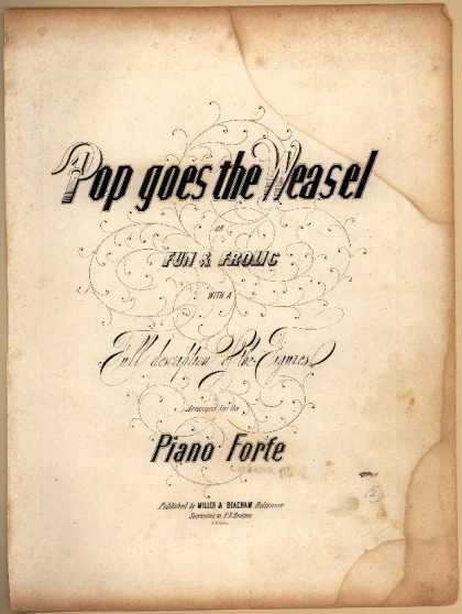 Sheet Music - Pop goes the weasel for Fun & frolic with a full description of the figures