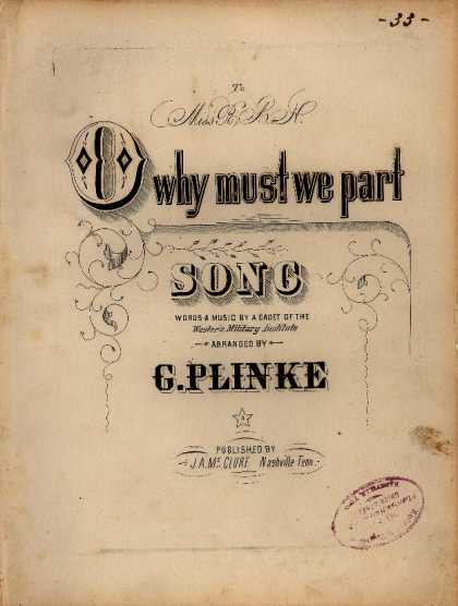 Sheet Music - O why must we part