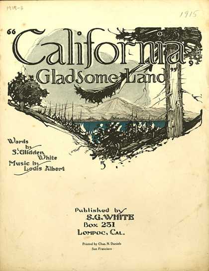Sheet Music - California, gladsome land