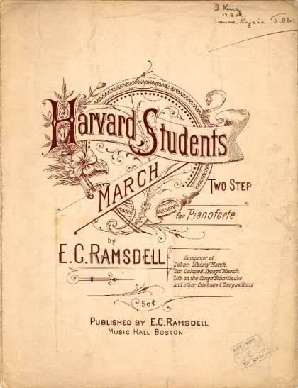 Sheet Music - Harvard students march two step