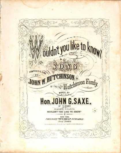 Sheet Music - Wouldn't you like to know!