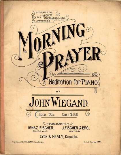 Sheet Music - Morning prayer; Meditation for piano; Op. 129