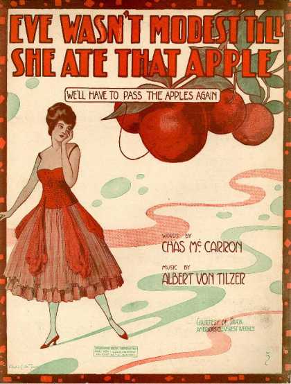 Sheet Music - Eve wasn't modest till she ate that apple; We'll have to pass the apples again
