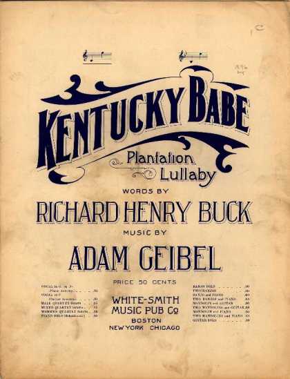 Sheet Music - Kentucky Babe; Plantation lullaby