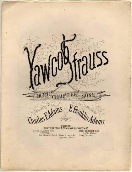 Sheet Music - Yawcob Strauss; Dutch character song