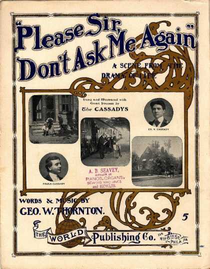 Sheet Music - Please Sir, don't ask me again; A scene from the drama of life