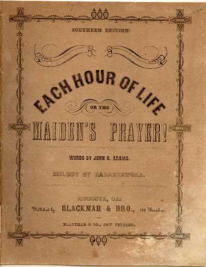 Sheet Music - Each hour of life; The maiden's prayer!